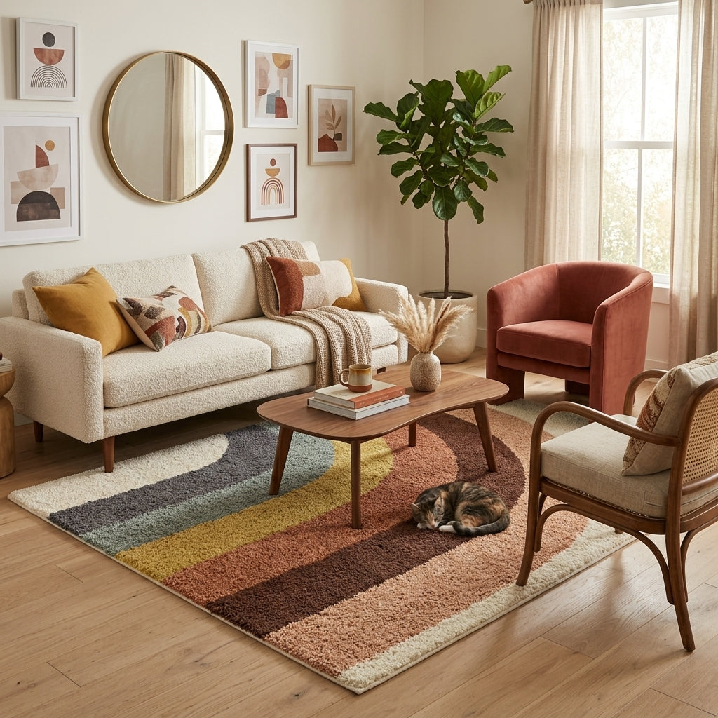 Amelia Rainbow Shag Area Rug