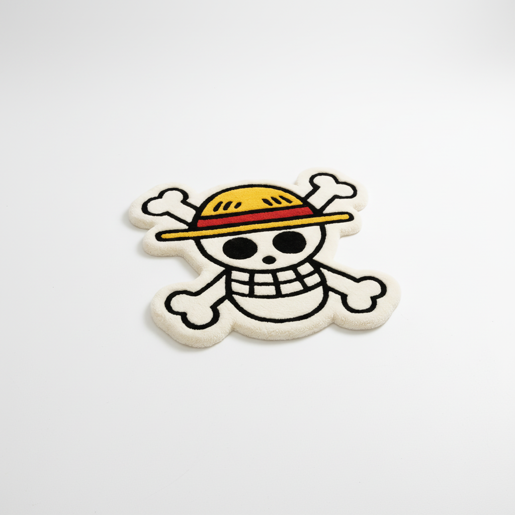 One Piece Luffy Skull Hand-Tufted Rug