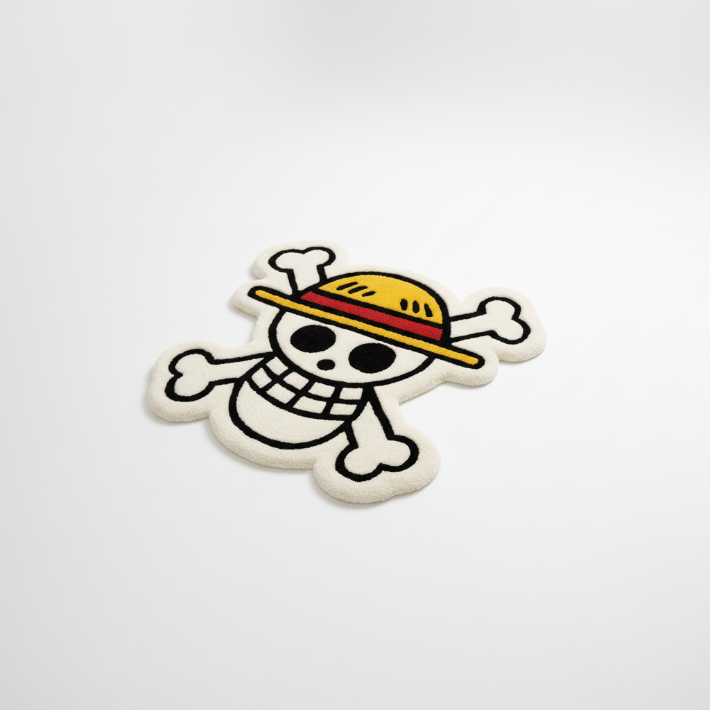 One Piece Luffy Skull Hand-Tufted Rug