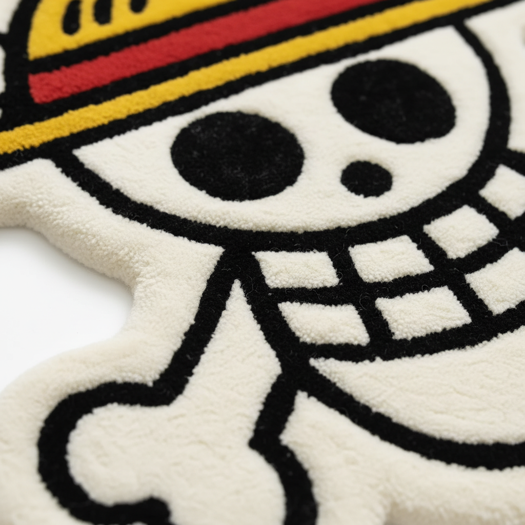 One Piece Luffy Skull Hand-Tufted Rug