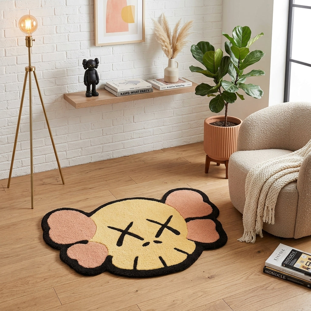 Kaws Cream Colour Hand-Tufted Rug