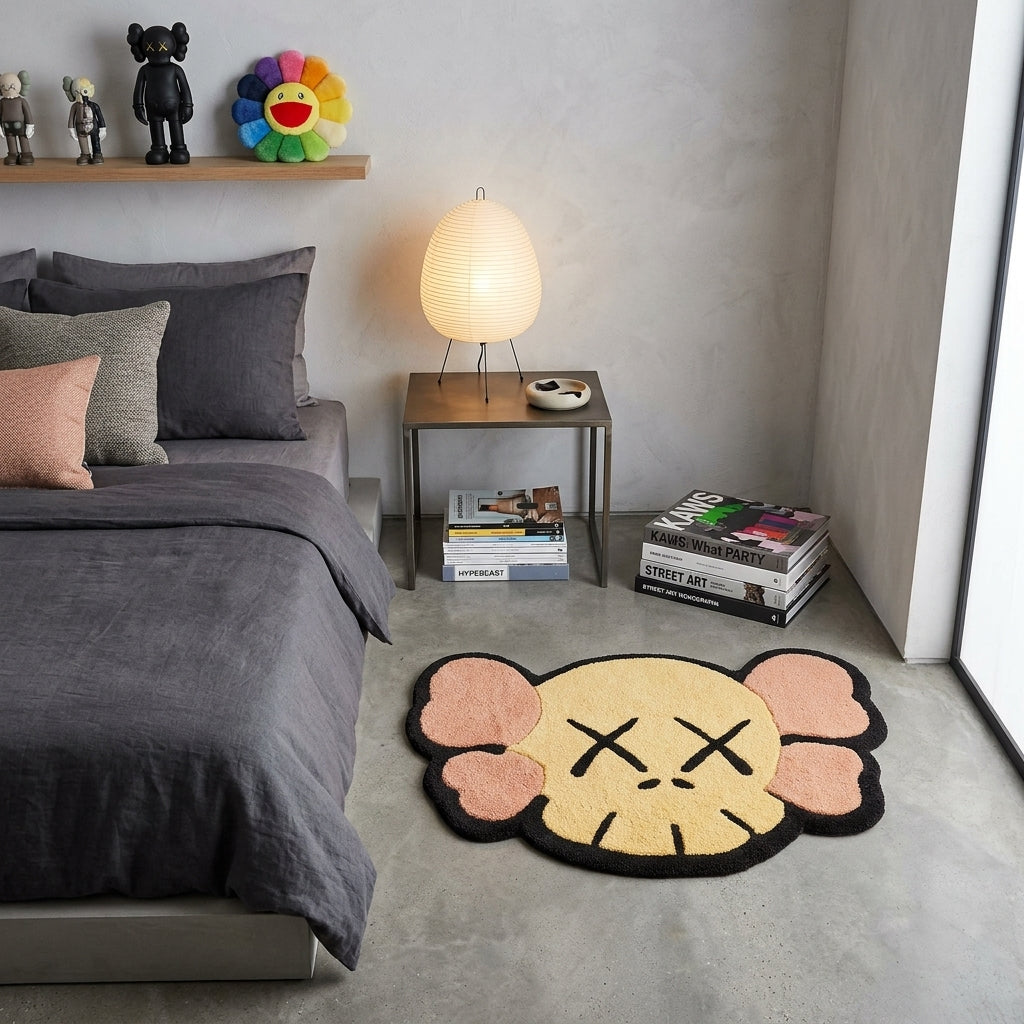 Kaws Cream Colour Hand-Tufted Rug