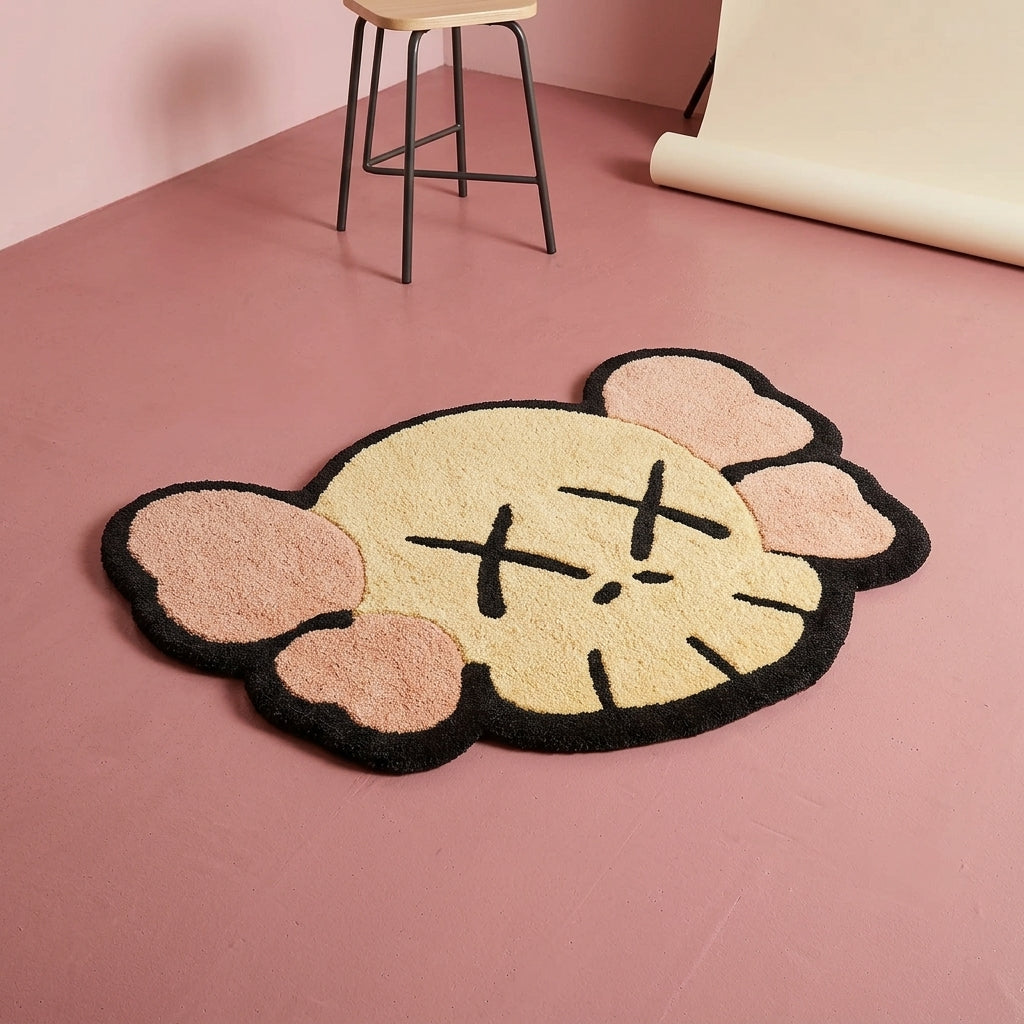 Kaws Cream Colour Hand-Tufted Rug