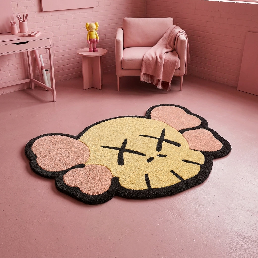 Kaws Cream Colour Hand-Tufted Rug