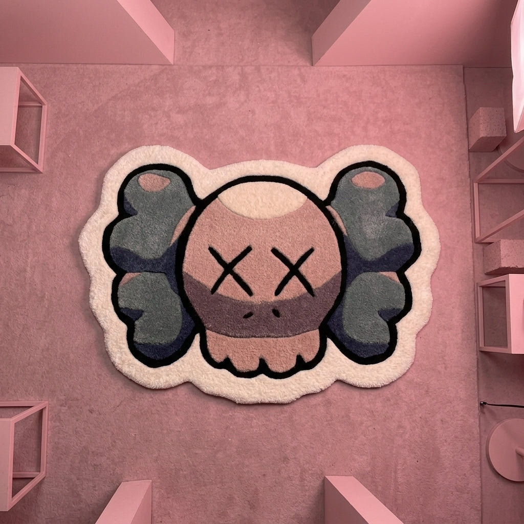 Kaws Face Custom Hand-Tufted Rug