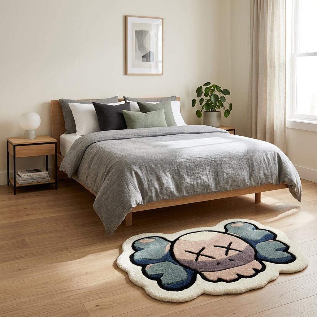 Kaws Face Custom Hand-Tufted Rug