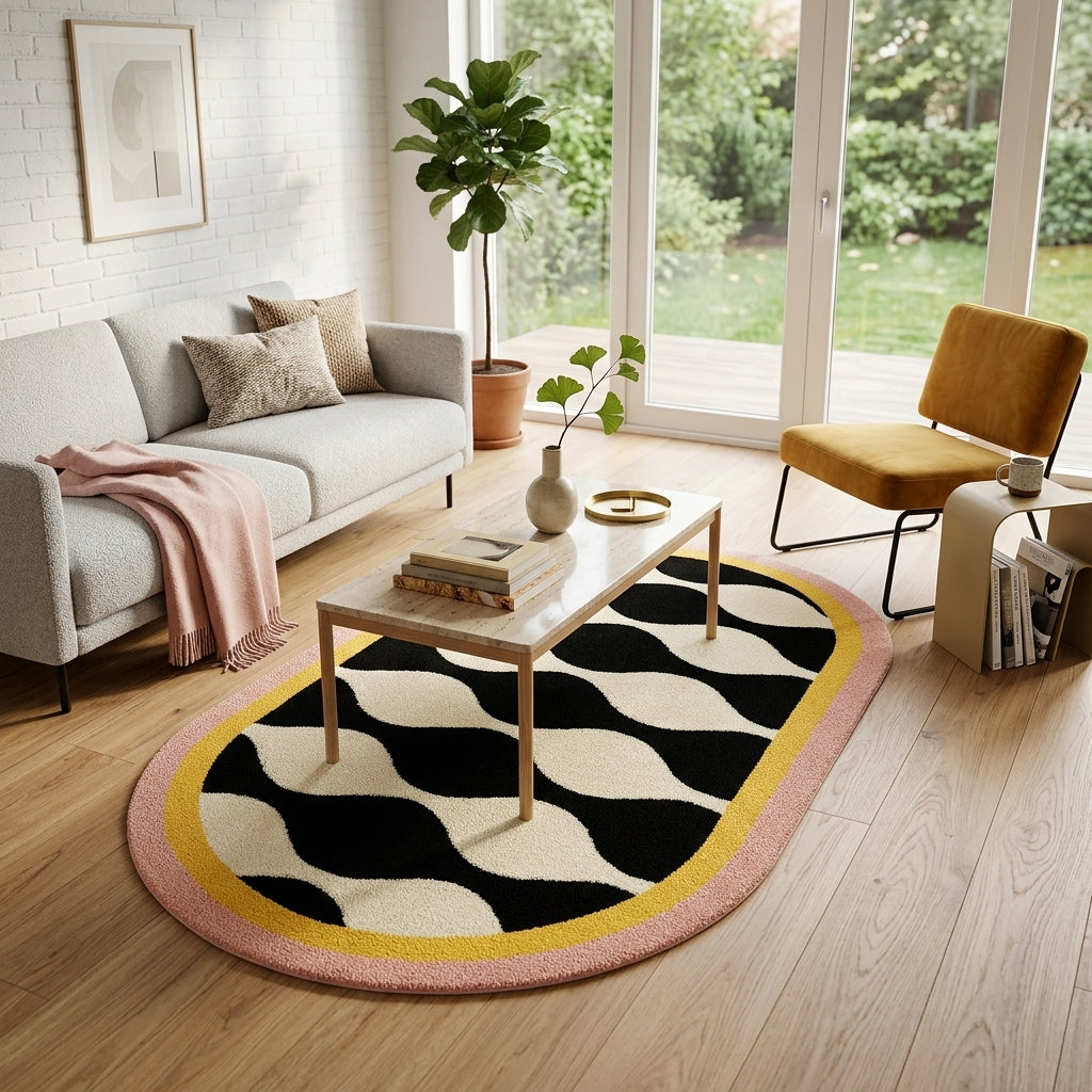 Wavy Oval Pop Ripple edition Rug by Just Rugs