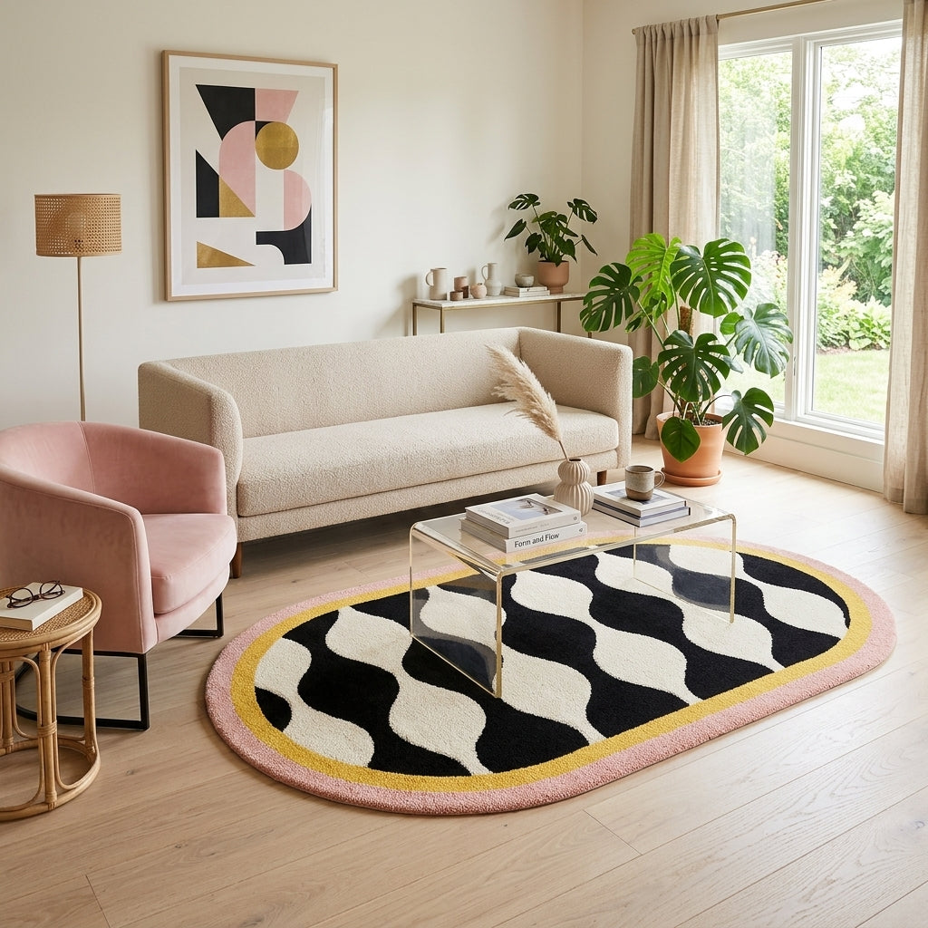 Wavy Oval Pop Ripple edition Rug by Just Rugs