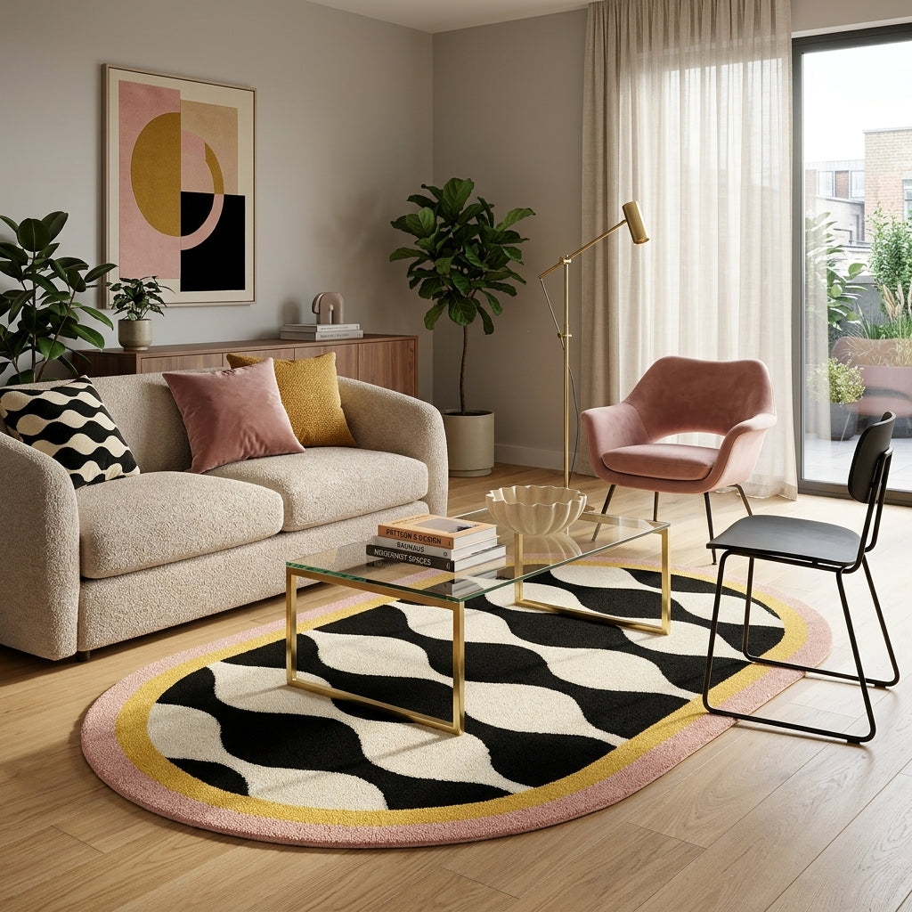 Wavy Oval Pop Ripple edition Rug by Just Rugs