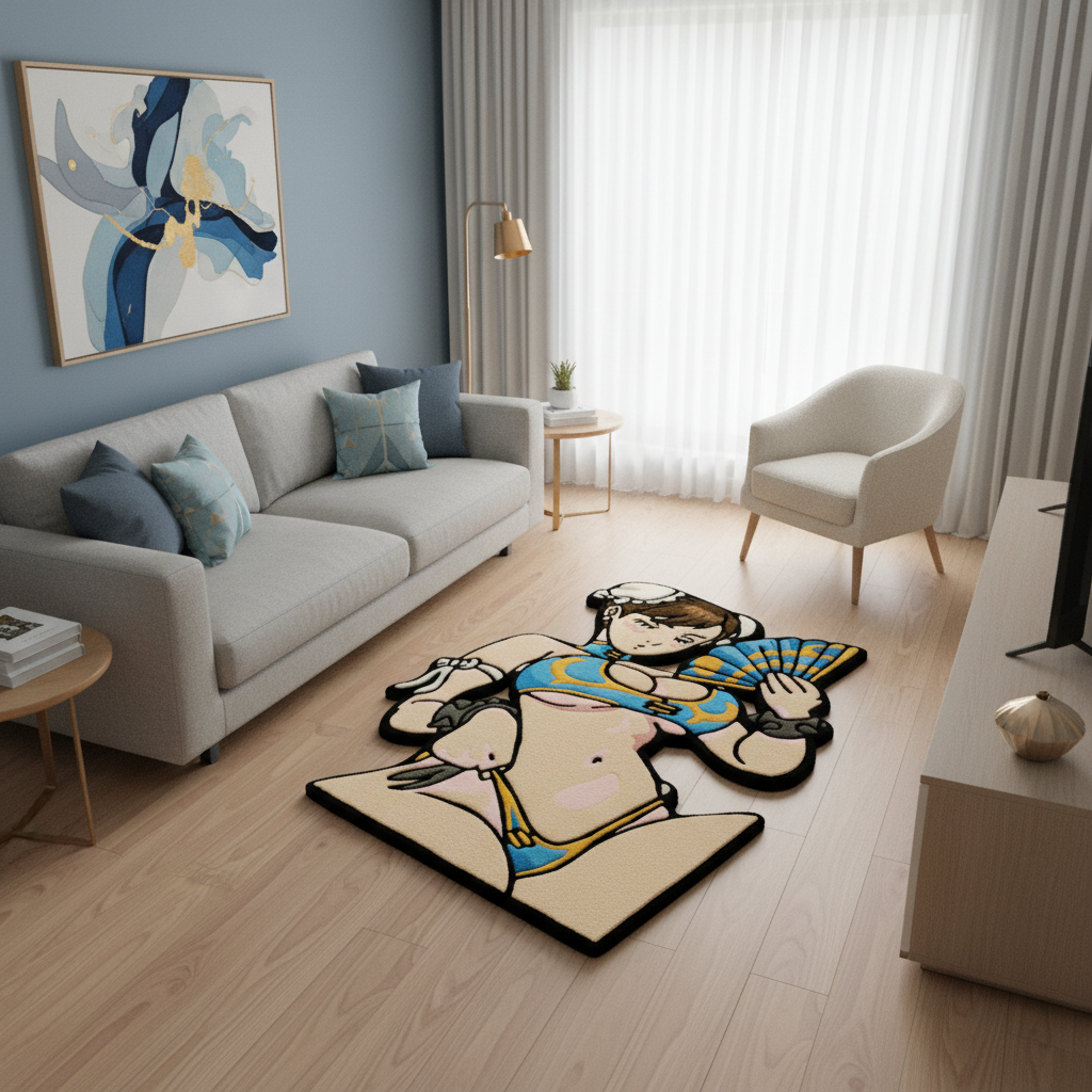 Street Fighter Chun-Li Mai Hand-Tufted Rug