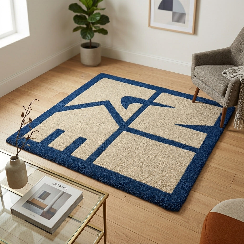 Blue and White  Rug