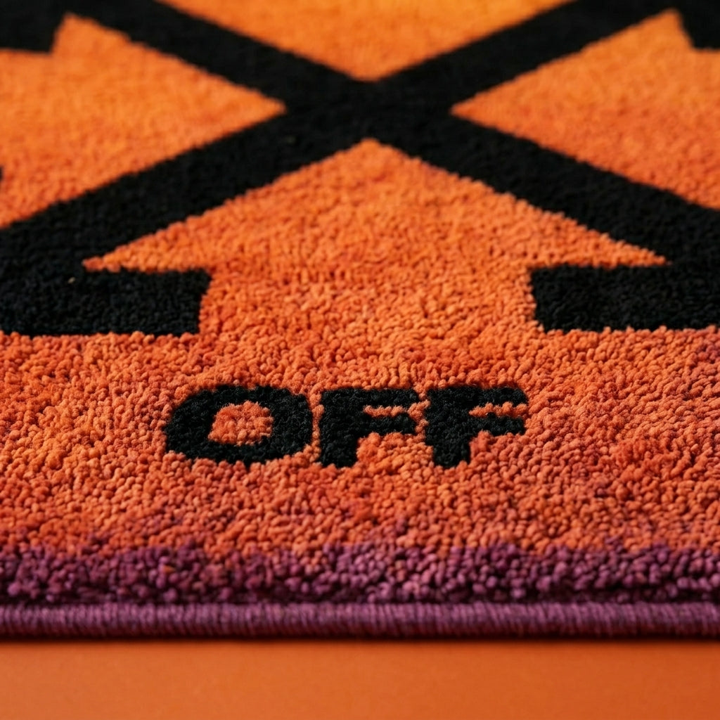 Off-White Inspired Arrow Rug – Orange Gradient Streetwear Tufted Rug