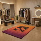 Off-White Inspired Arrow Rug – Orange Gradient Streetwear Tufted Rug