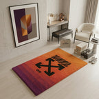 Off-White Inspired Arrow Rug – Orange Gradient Streetwear Tufted Rug