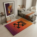 Off-White Inspired Arrow Rug – Orange Gradient Streetwear Tufted Rug