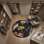 Nike Inspired Sneaker Collage Rug – Streetwear Round Hype Tufted Rug