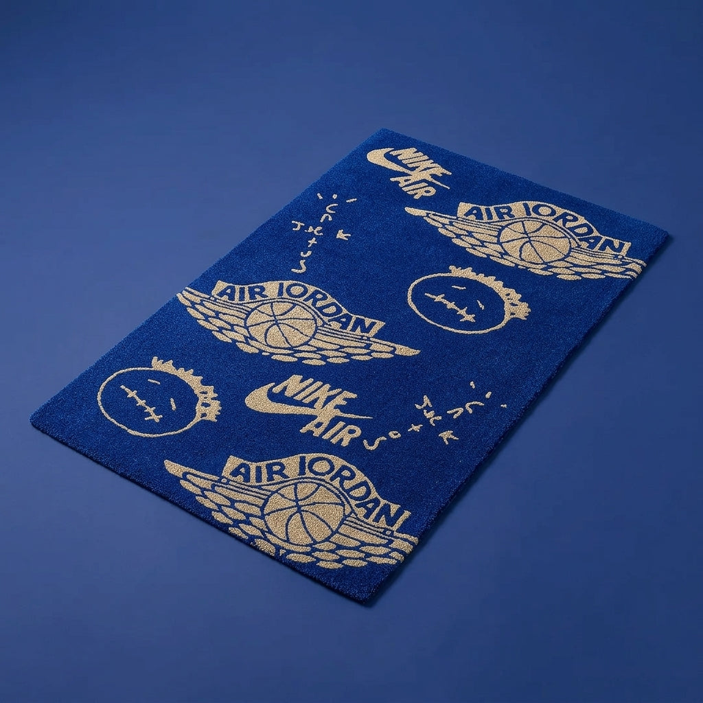 Travis x Air Jordan Sneaker Rug – Blue Hype Streetwear Tufted Rug