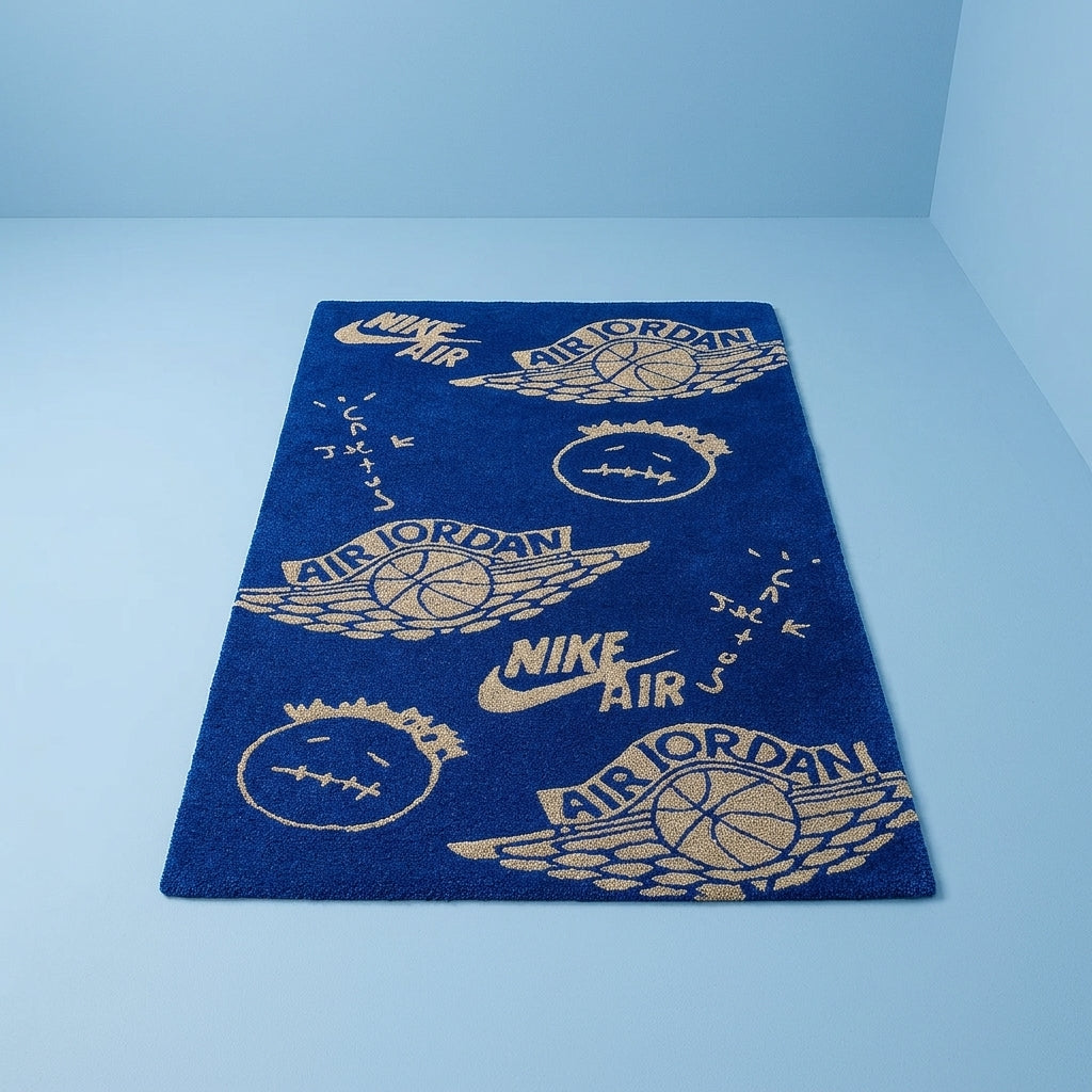 Travis x Air Jordan Sneaker Rug – Blue Hype Streetwear Tufted Rug