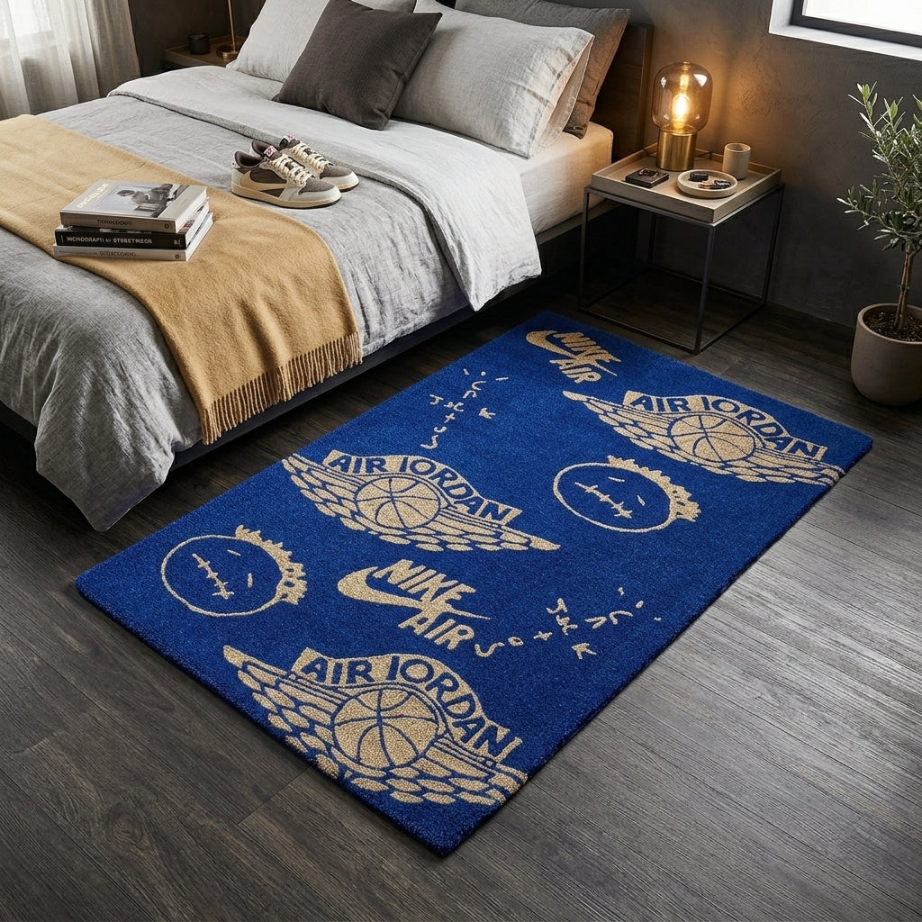 Travis x Air Jordan Sneaker Rug – Blue Hype Streetwear Tufted Rug