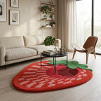 Fluffy 3D Tufted Abstract Strawberry Rug