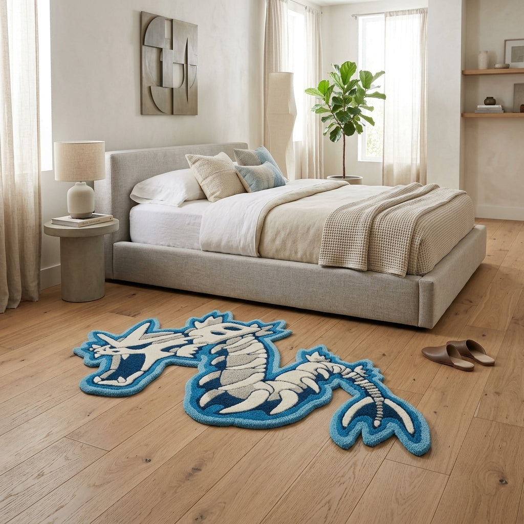 Gyarados Pokémon Hand-Tufted Rug