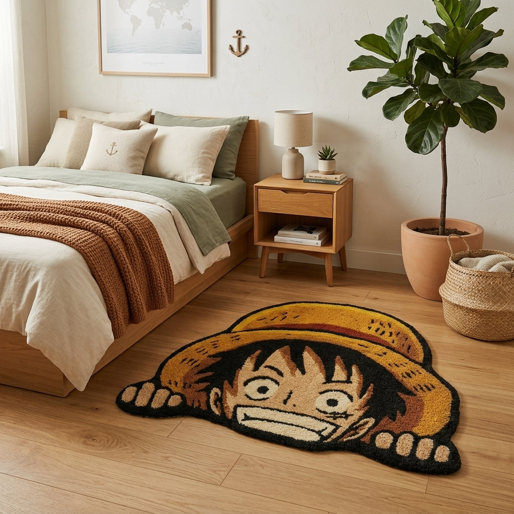 Luffy Peeking Hand-Tufted Rug