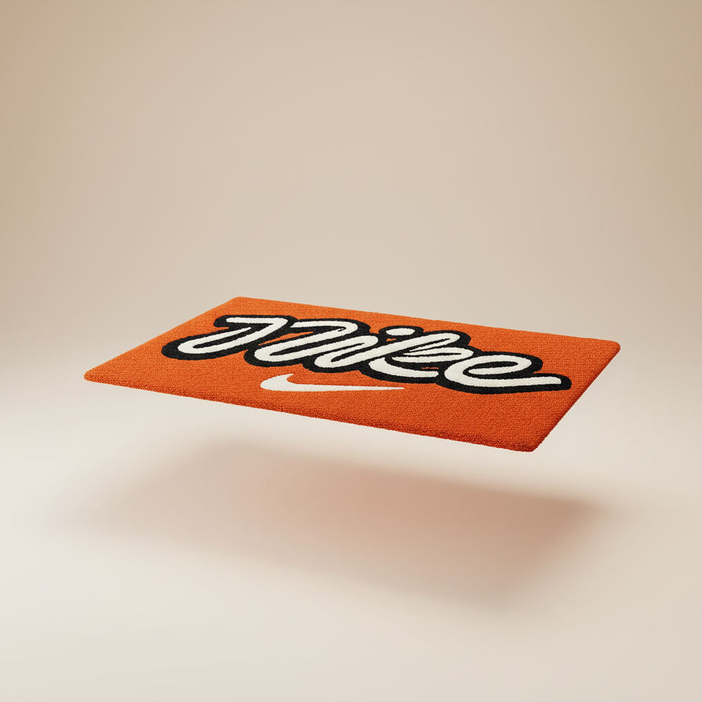 Sports Orange Hand-Tufted Rug