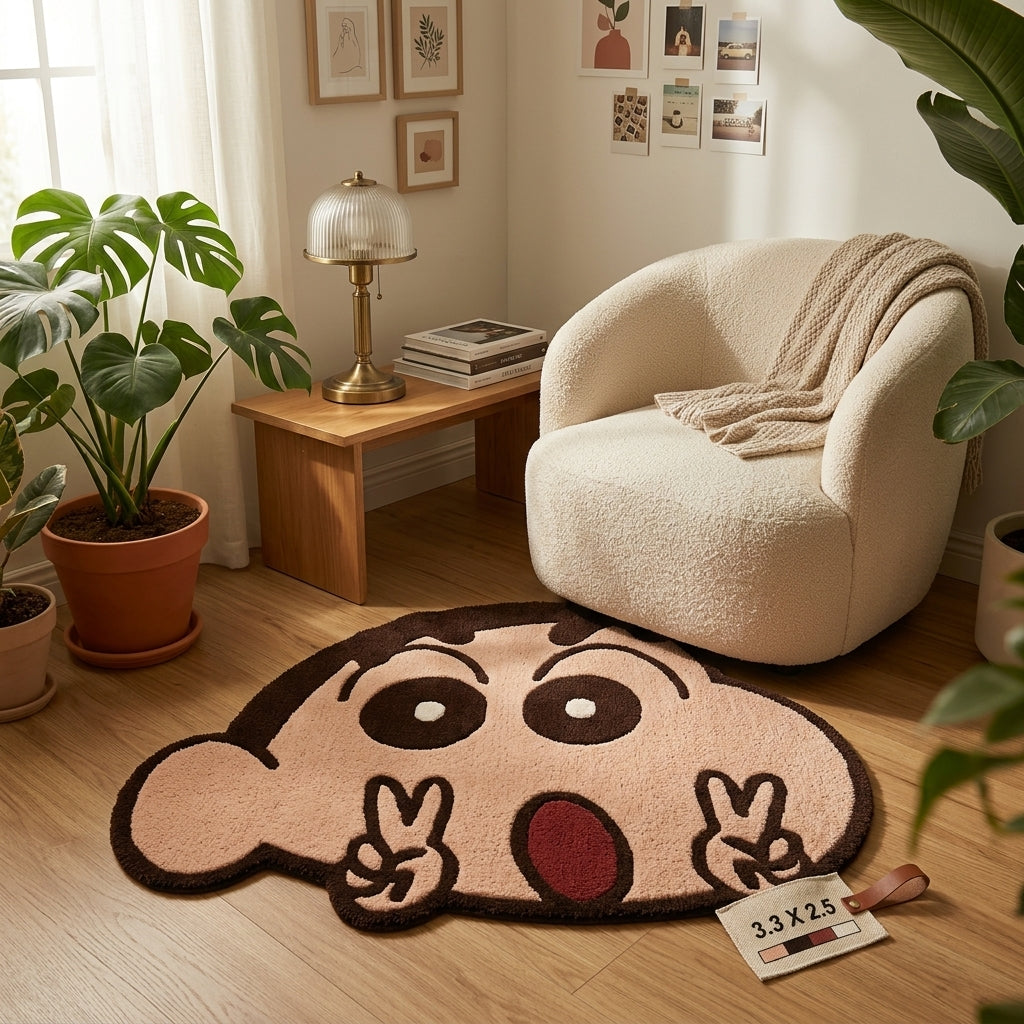Shin-chan Face Tufted Rug