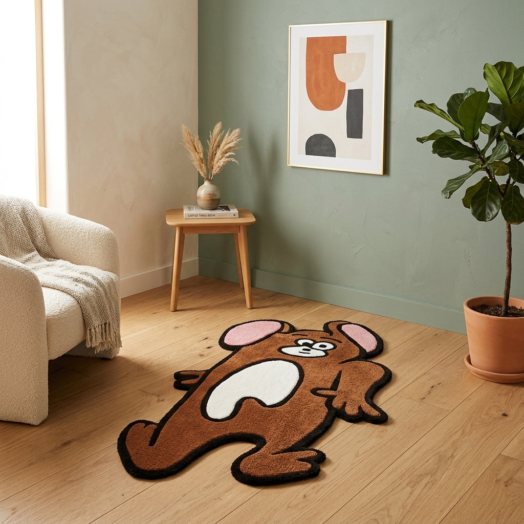 Stretched Jerry Cartoon Rug